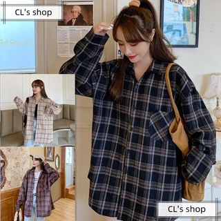 👉 เสื้อเชิ้ตผู้หญิงลายสก๊อต แขนยาว วินเทจ สไตล์เกาหลี ผ้าฝ้ายเนื้อนุ่ม ใส่สบาย แฟชั่นฮิต
