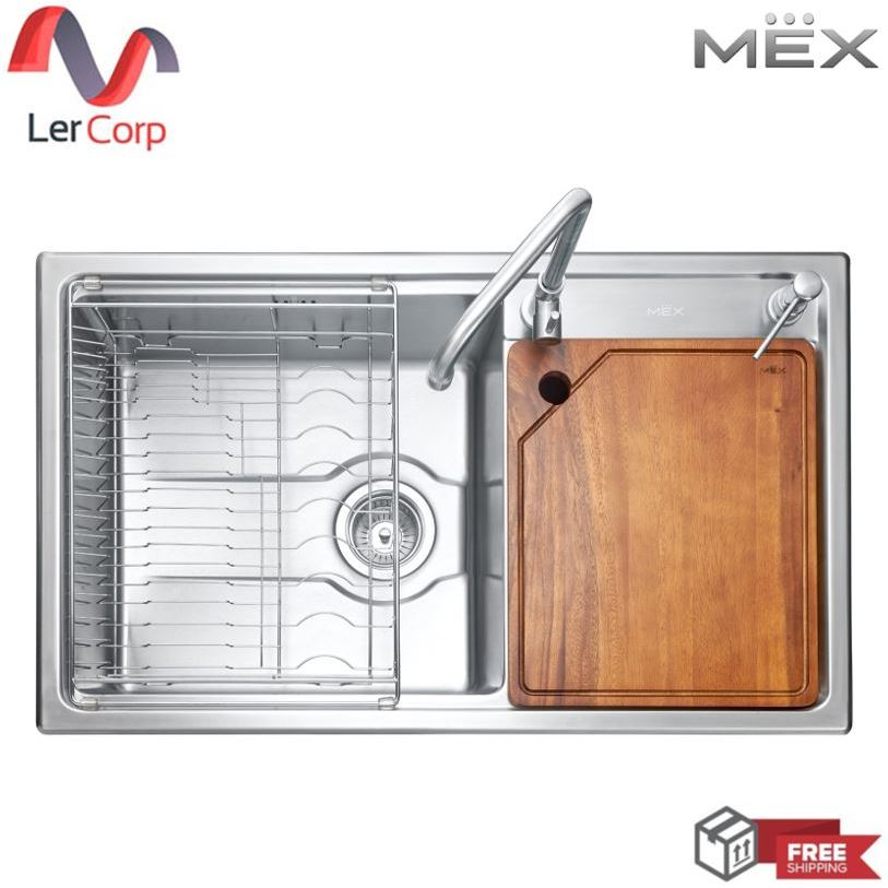 อ่างล้างจาน MEX TD Series 2 หลุมใหญ่ พร้อมอุปกรณ์ครบครัน รุ่น TD822