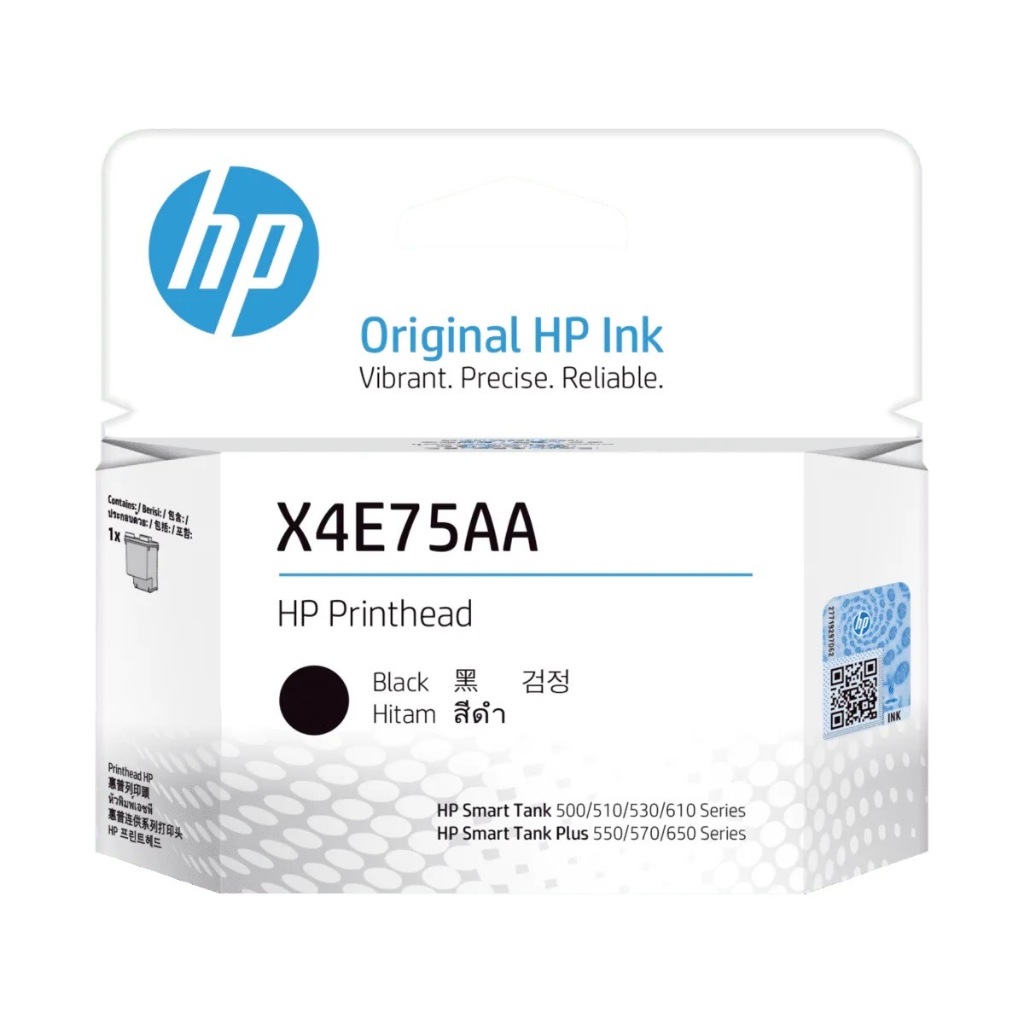 หัวพิมพ์ HP Printhead X4E75AA (BK) หัวพิมพ์ ดำ ของแท้ For HP Smart Tank 500, 515, 615