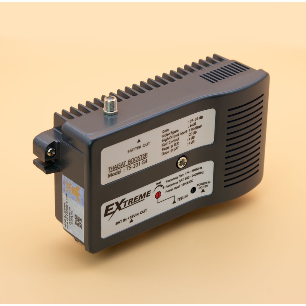 Thaisat บูสเตอร์ขยายสัญญาณ ดาวเทียม+ดิจิตอลทีวี Extreme Booster  รุ่น TS201G4