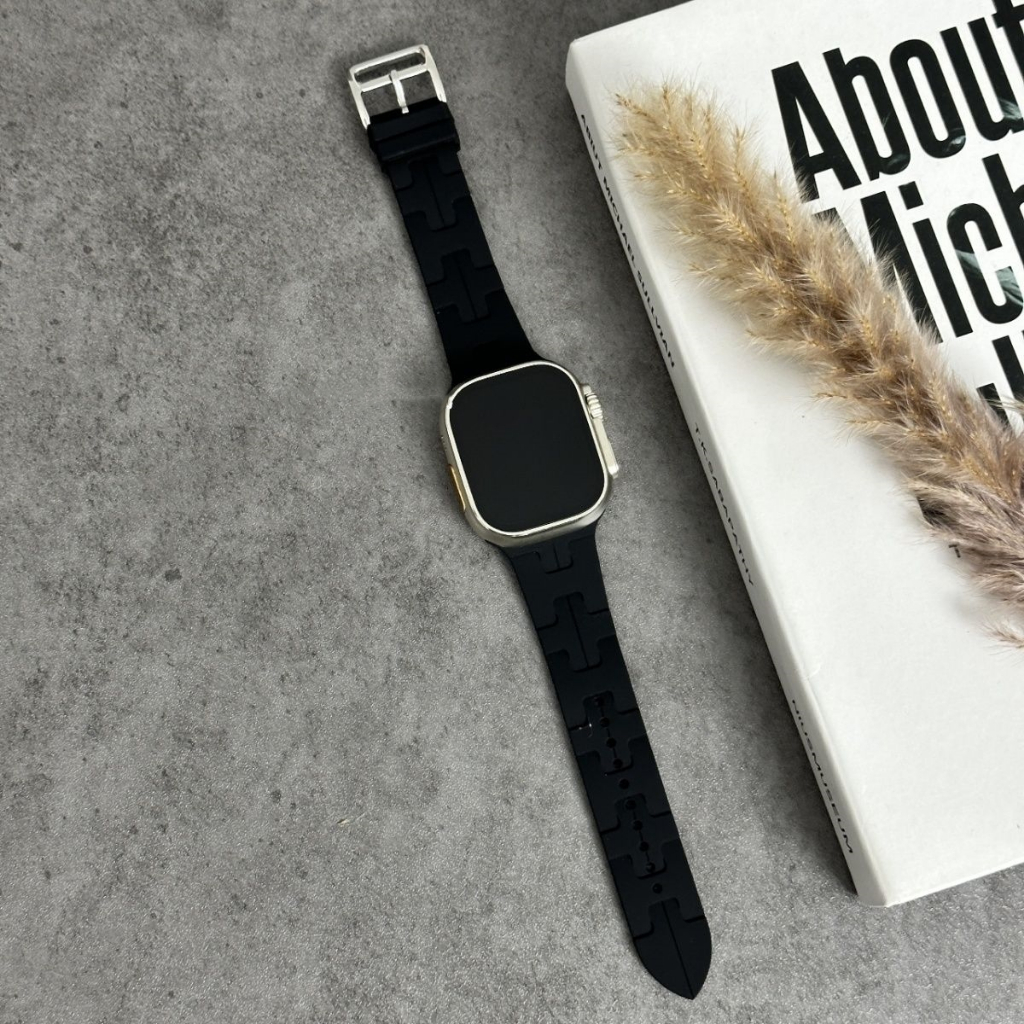 สายซิลิโคนระบายอากาศ 49mm46mm45mm42mm41mm40mm38mm44mm สายซิลิโคนแฟชั่น iwatch10/9/8/7/6/5/4/3/2/1/se