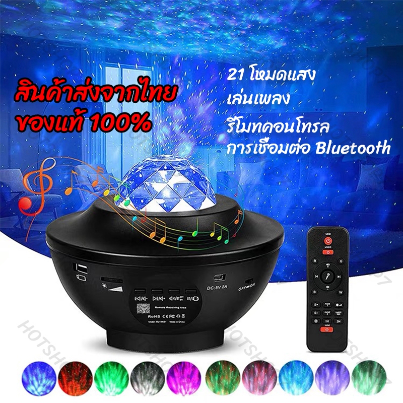 มีของพร้อมส่ง โคมไฟโปรเจคเตอร์ พร้อมลำโพงบลูทูธ ไฟแต่งห้อง sky projector ไฟตกแต่งห้อง โคมไฟดาว ไฟตกแต่งห้ l03 L01