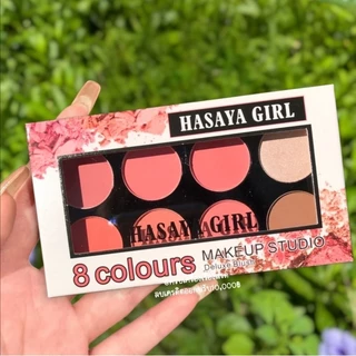 พาเลท​อายแชโดว์​ &​ บลัชออน 8 สี Hasaya​ Girl​ Blush โทนส้มส้มน้ำตาล โทนอิฐ โทนชมพูตุ่น เนื้อแมตต์ สีสวย ติดทน 4u2