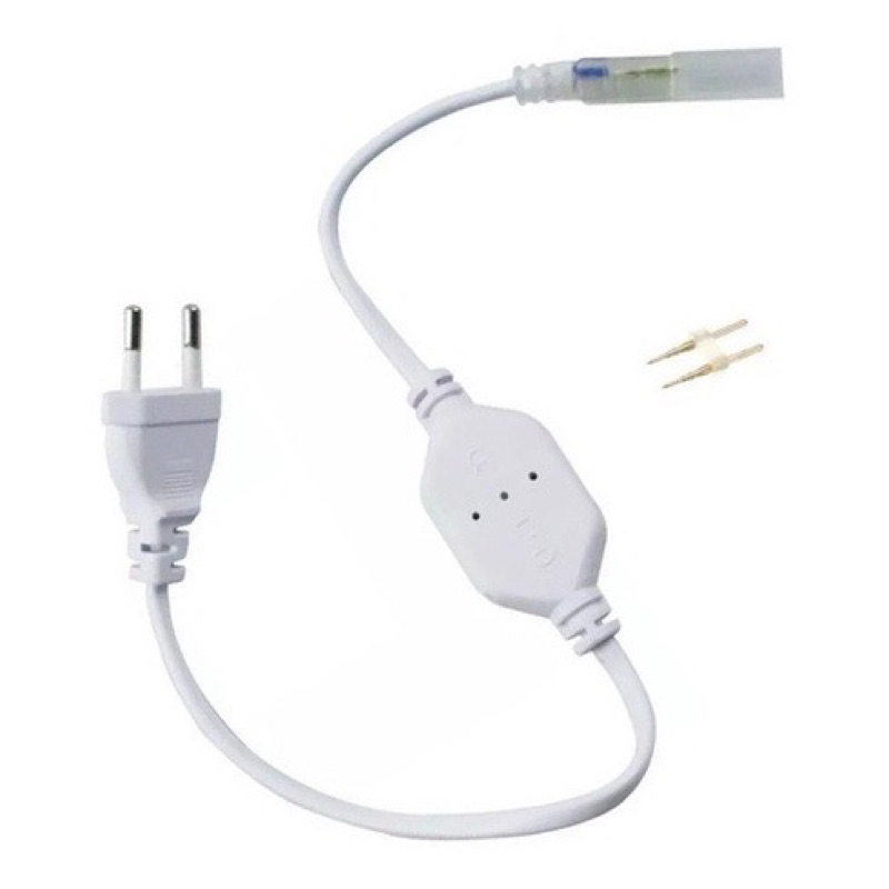 หัวจ่าย 220V ปลั๊กต่อนีออนเฟล็ก ปลั๊กต่อไฟสายยาง3038 และฝาปิด (พร้อมชุดเขี้ยวต่อ)