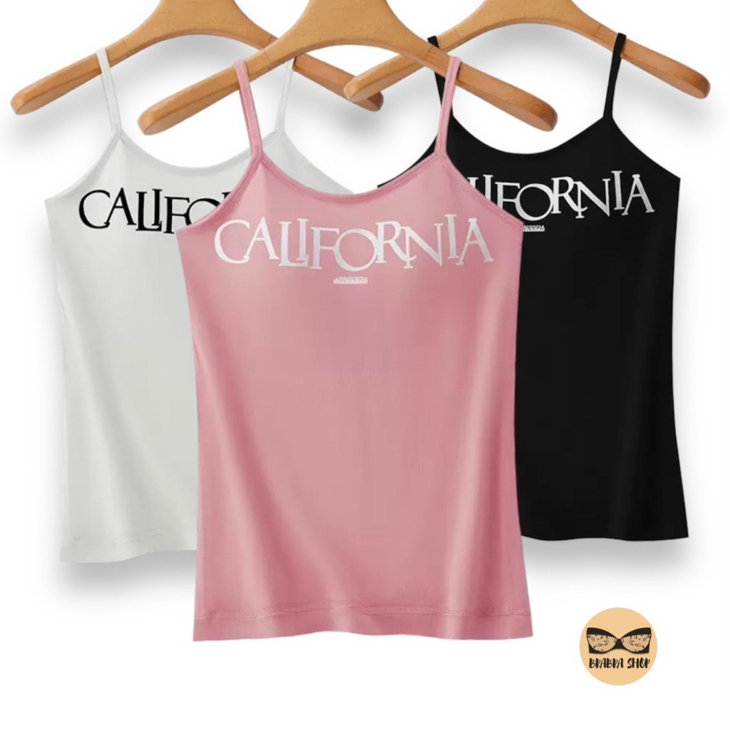 เสื้อสายเดี่ยว ชุดชั้นใน มีฟองน้ำในตัว สกรีนลายอักษรผ้านิ่มใส่สบาย รุ่นL1103