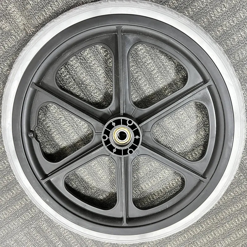ยางรถเข็น ยางตัน ยางอะไหล่ ทุกขนาด 14นิ้ว PU PVC สีเทา ยาง ล้อรถเข็น รถเข็นวีลแชร์ Wheelch air tire (ราคาต่อ1 เส้น) - รูปที่ 5
