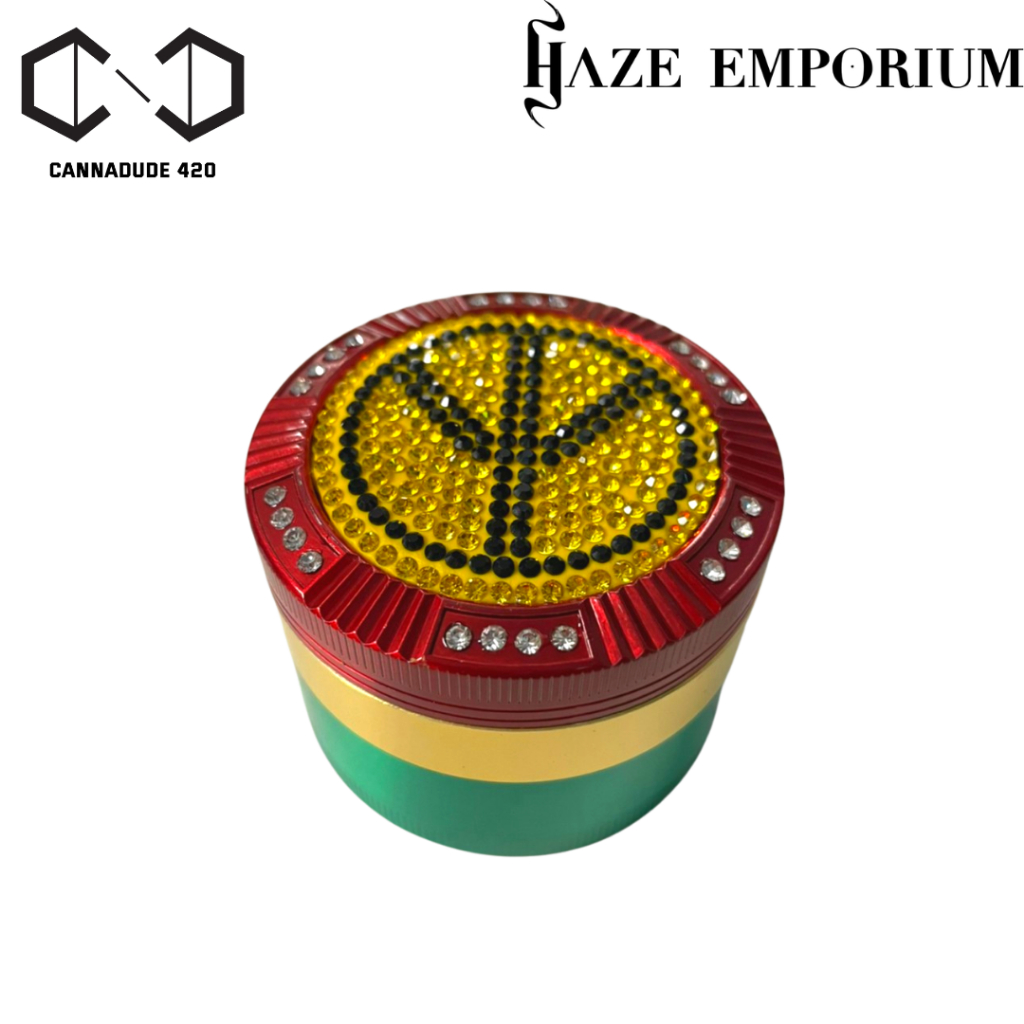 Rasta Grinder Aluminium ที่บดเพชร เครื่องบดสมุนไพร Grinder 4 ชั้น อย่างดีสวยงาม กว้าง 63 mm Haze Emporium มีตะแกงเก็บคีฟ