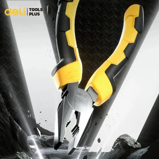 Deli คีม คีมปากแหลม คีมปากจิ้งจก ตัดโลหะ ปากเฉียง 6 7 8 นิ้ว แข็งแรง ทนทาน Combination Pliers