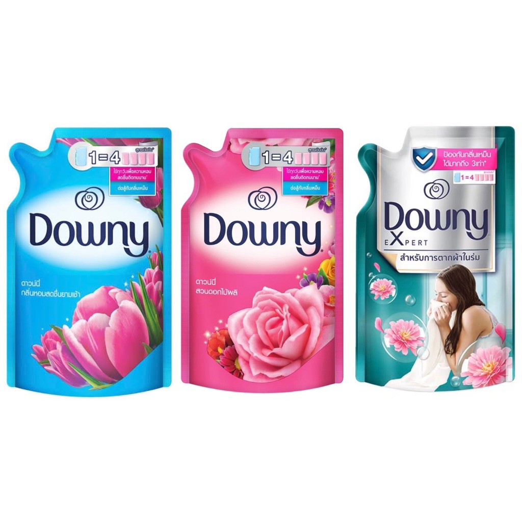 Downy ดาวน์นี่ น้ำยาปรับผ้านุ่ม สูตรเข้มข้น ชนิดถุงเติม ขนาด 470-500 ml. Downy Sunrise Fresh Softener 470-500ml.Refill
