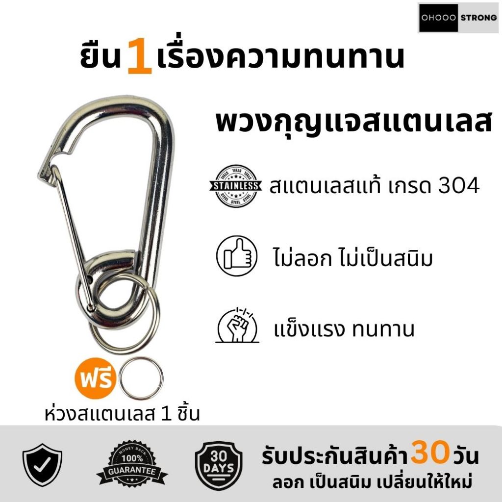 พ่วงกุญแจสแตนเลสเเท้เกรด 304 พ่วงกุญแจรถยนต์ พ่วงกุญแจบ้าน