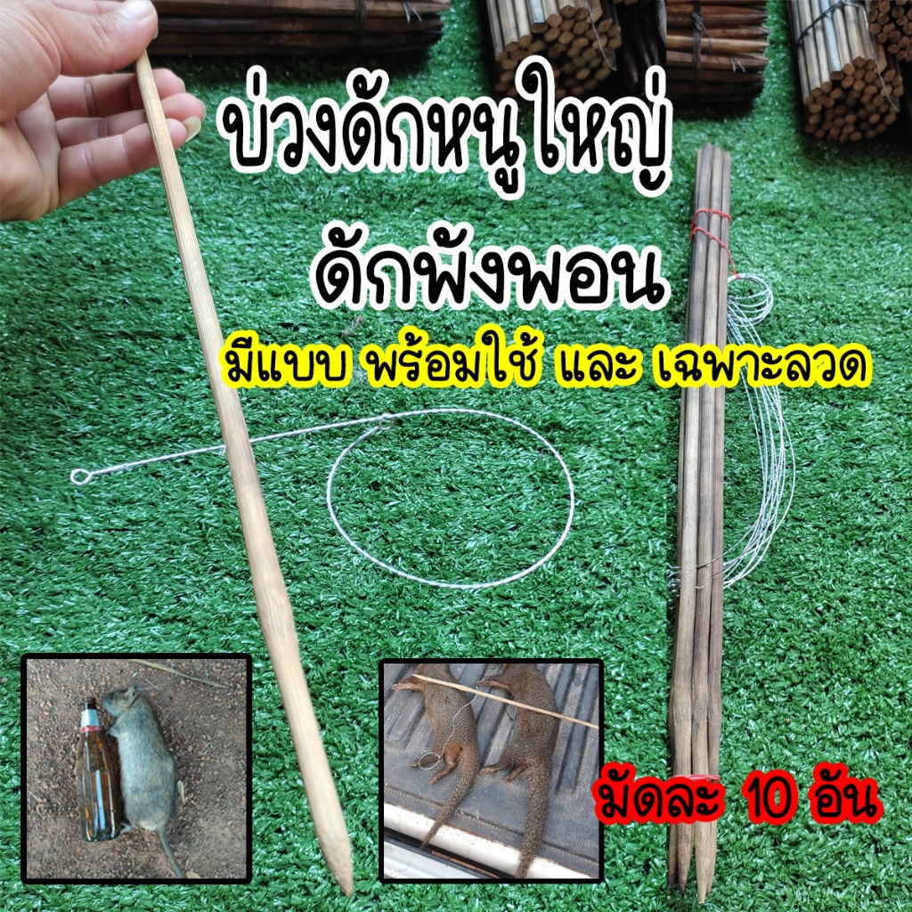 ลวดดักหนู แห้วหนู บ่วงหนู กับดักหนู มีเฉพาะลวด และแบบพร้อมใช้ มัดละ 10 อัน