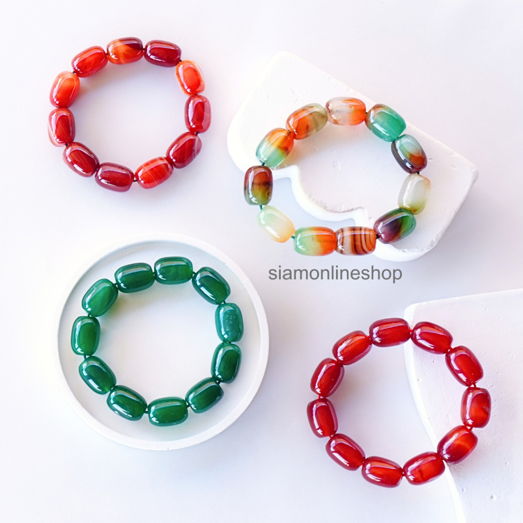 CYLINDER หินแท้ ทรงกระบอก ขนาด 10*14 มม. (เลือกหินได้) กำไลหิน by siamonlineshop