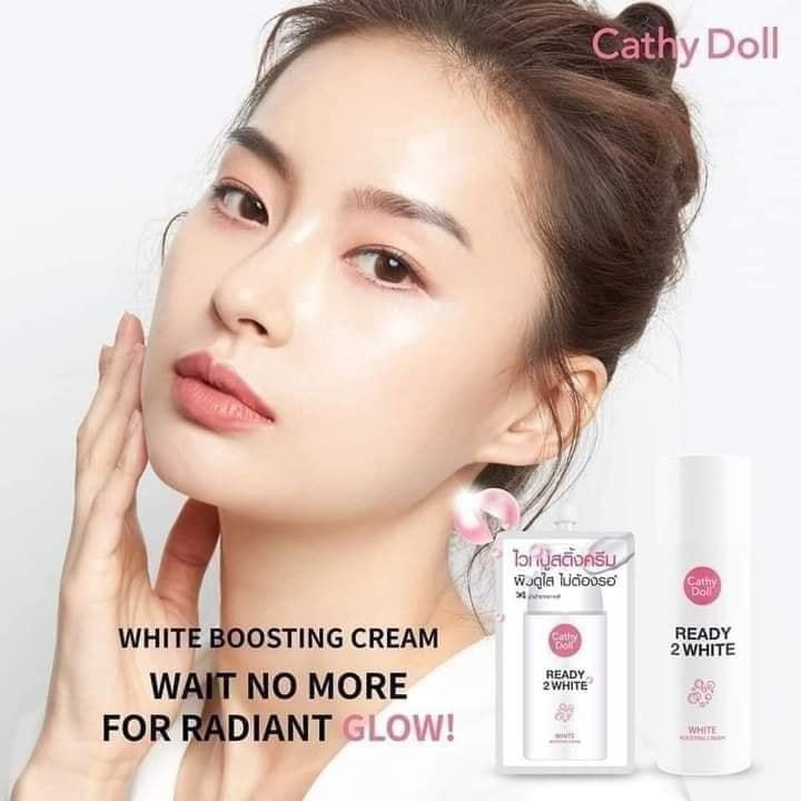 【เรดี้ทูไวท์】บูสติ้งครีมบำรุงหน้า White Boosting Cream 8ml Cathy Doll Ready 2 White