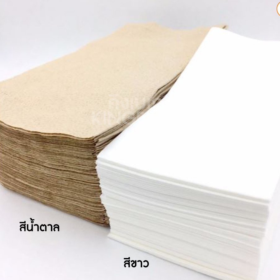 กระดาษทิชชู่พันแก้ว สีขาว/น้ำตาล (100-200 แผ่น)