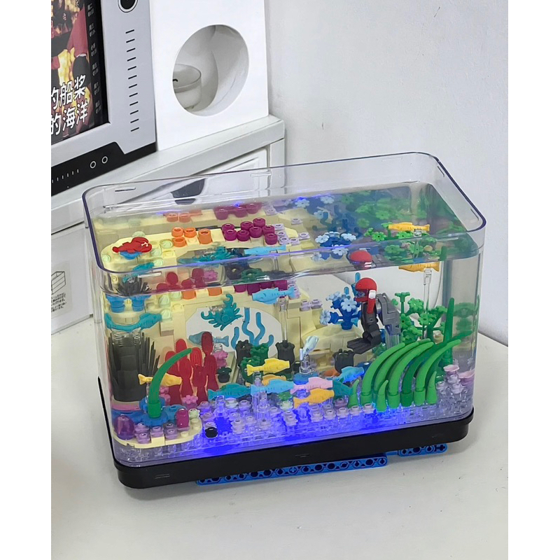 พร้อมส่ง🐬👩🏻‍🔬 ตัวต่อตู้ปลา โลกใต้ทะเลสุดน่ารัก Aquarium sea เลโก้ตู้ปลา