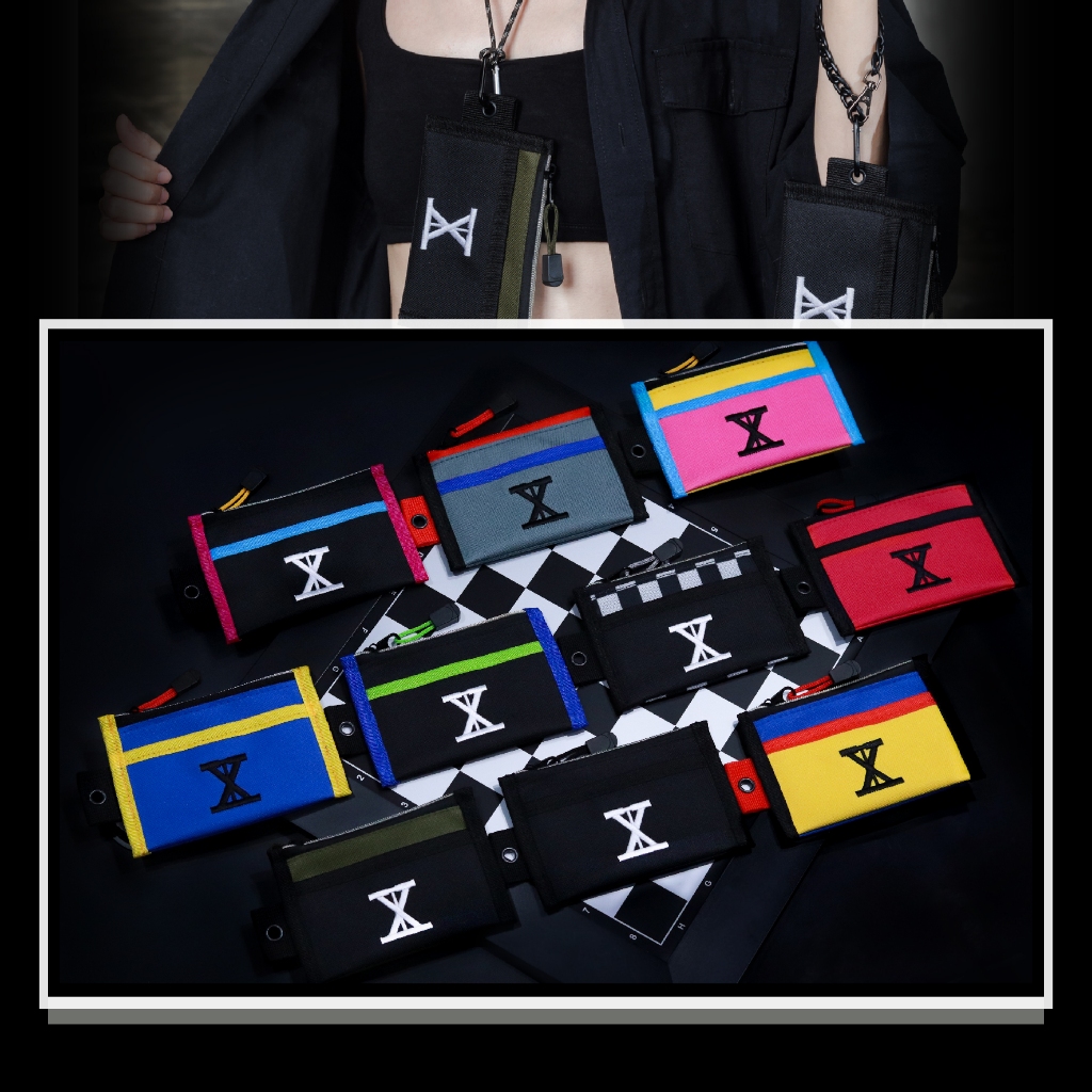 8910 PKB กระเป๋าสตางค์ ใส่บัตร คล้องคอ โซ่คล้องกางเกง กระเป๋าแฟชั่น แบรนด์ไทย โลโก้ปัก