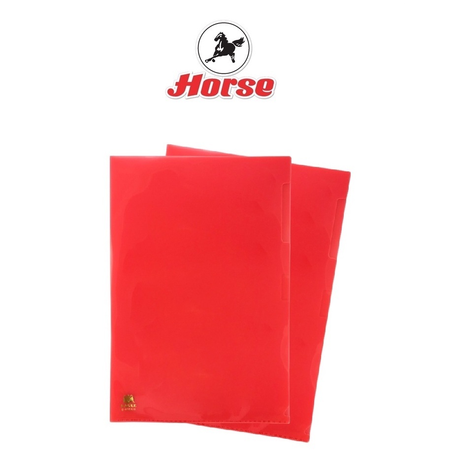 Horseตราม้าแฟ้มซองพลาสติก ขนาด F/C คละสี จำนวน12  เล่ม / 1 แพ็ค(ราคาพิเศษ มีจำนวนจำกัด)