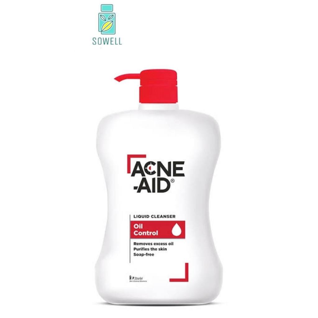 Acne Aid ขนาดใหม่ 900ml ขวดปั้ม (สีแดง)​