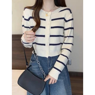 MYGIRLSHOP.THพร้อมส่งส่งเสื้อคลุม เสื้อกันหนาวลายทาง28099