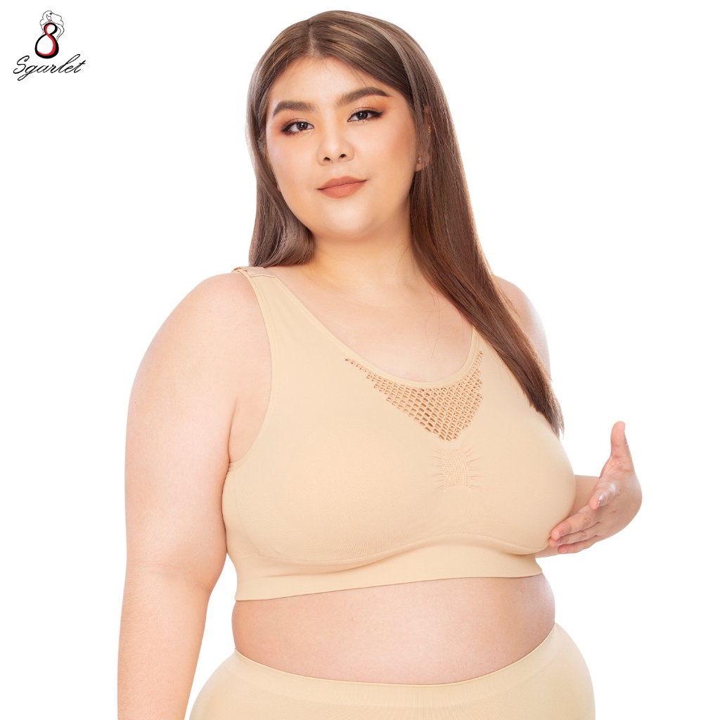 Sgarlet เสื้อในไซส์ใหญ่ไร้โครง ฟรีไซส์ ทรงเต็มตัว ผ้ายืดหยุ่นสูง สีเนื้อ MB1521