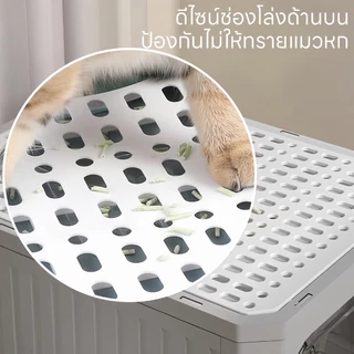 yoyopet : ห้องน้ำแมวใหญ่ กระบะทรายแมวXXL ห้องน้ำแมวทรงโดม ห้องน้ำแบบปิด มีลิ้นชัก ฟรีที่ตักทราย