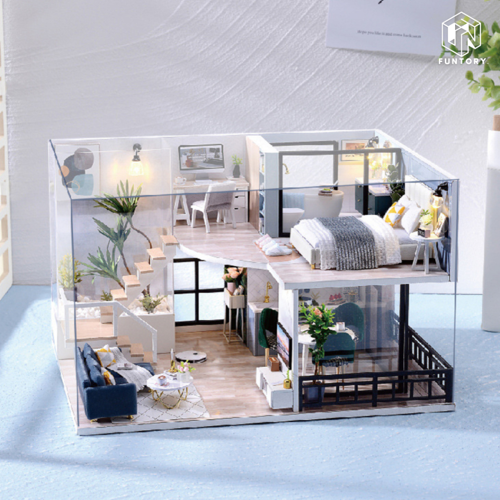 🏔️ พร้อมส่ง EN.ver 🏔 Funtory บ้านตุ๊กตา DIY ประกอบเอง Satisfied Time ของเล่น ของขวัญ CUTE ROOM L-032