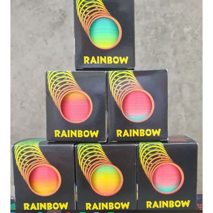 ของเล่นเด็ก สปริงสายรุ้ง พลาสติก ของเล่นเด็กเสริมพัฒนาการ