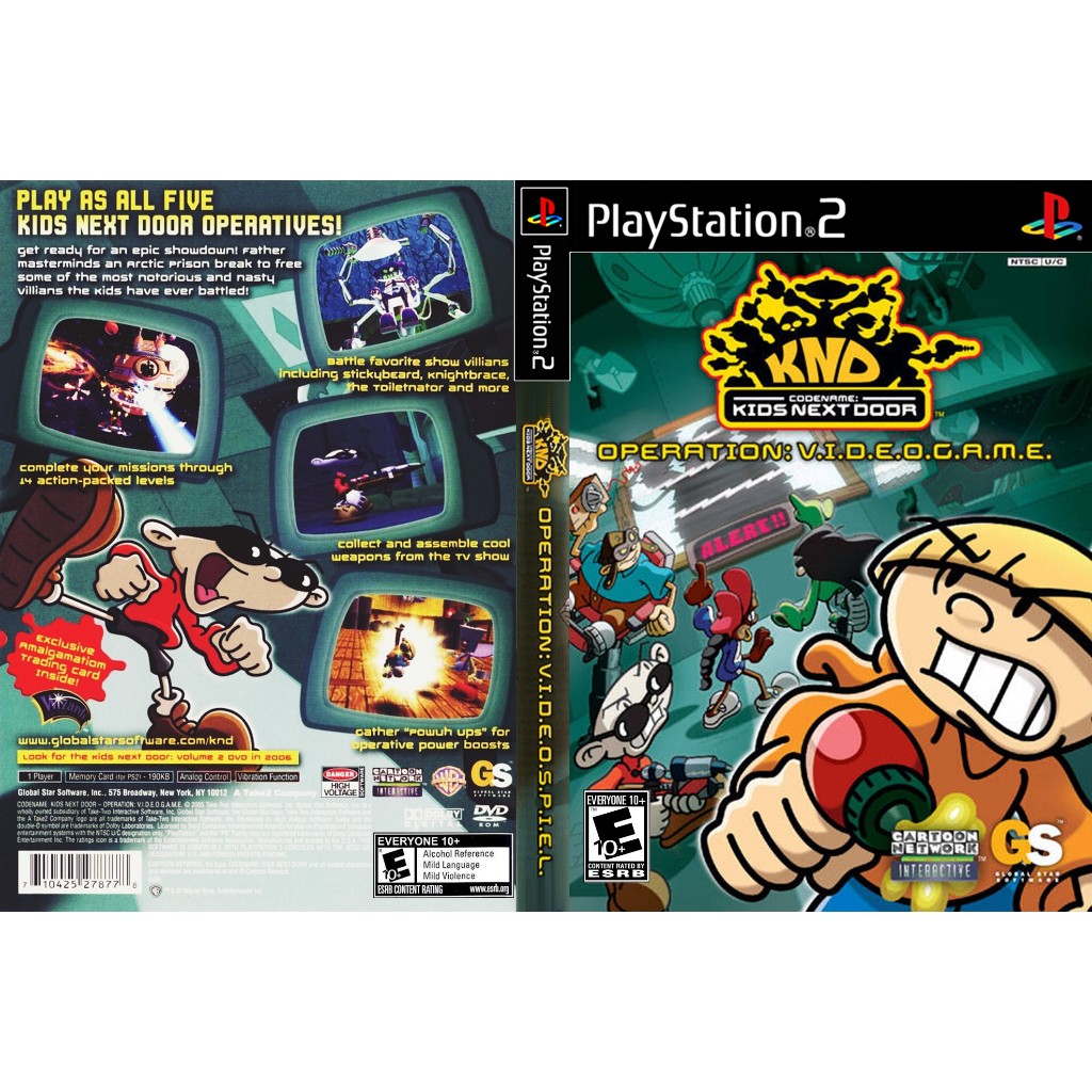 แผ่นเกมส์ PS2 Codename - Kids Next Door - Operation - V.I.D.E.O.G.A.M.E สกรีนแผ่น คุณภาพ ส่งไว (DVD)