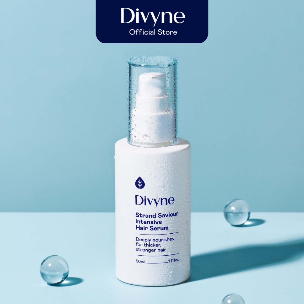 Divyne (ดิไวน์) แฮร์เซรั่มลดผมร่วง เพิ่มดกหนา ปกป้องผมเสีย ล็อคสีผม 50ml. DIVYNE Strand Saviour Inte