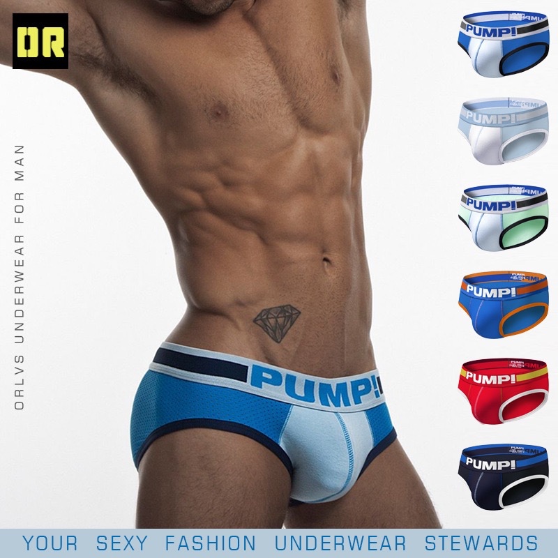 [1PC สีสุ่ม] PUMP Men’s cotton underwear sexy breathable body shaping briefs