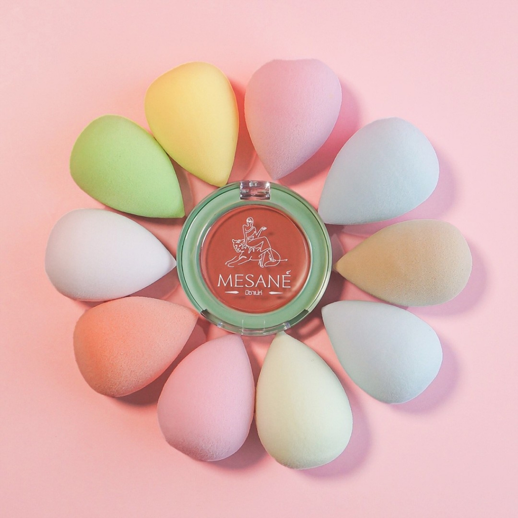 Mesane' พัฟแต่งหน้ารูปไข่ ไซล์เล็ก สินค้าสำหรับแถมฟรี (คละสี)