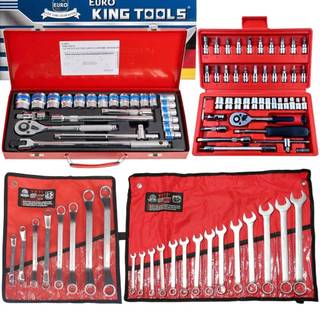 Euro King Tools ชุดบล็อก 24 ชิ้น+ประแจแหวนข้างyeti+แหวน2ข้างyeti+ชุดบล็อก2หุน 46 ชิ้นใช้งานหนัก ได้4อย่าง