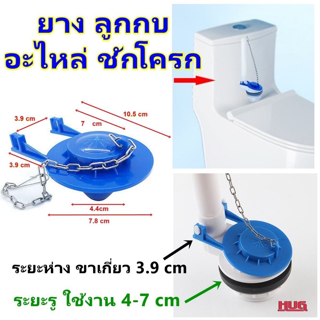 อะไหล่ ลูกกบ ยางปิดวาวส์น้ำออก ชักโครก ลูกกบชักโครก เปิดปิด วาวส์น้ำออก  hug hugcamp