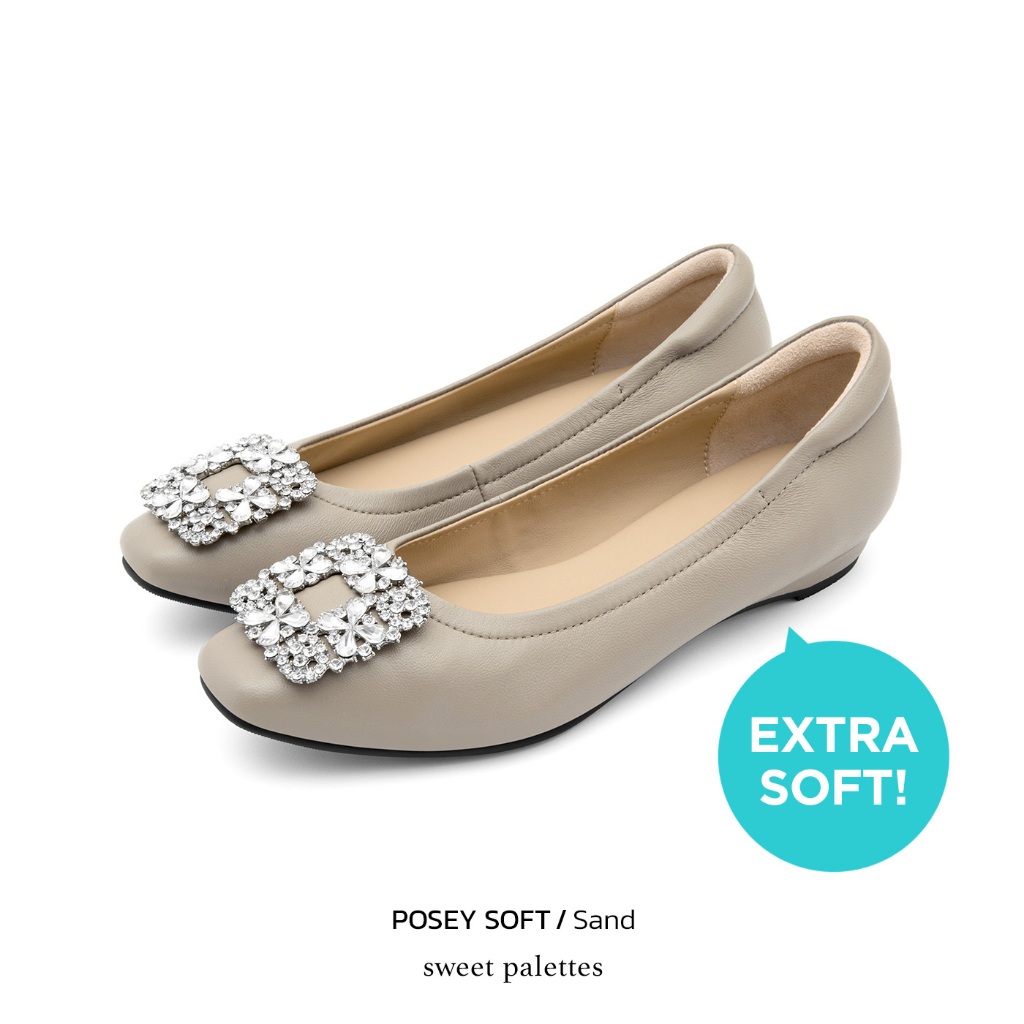 Sweet Palettes รองเท้าหนังแกะ Poesy Soft Sand