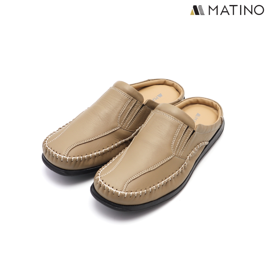 MATINO SHOES  รองเท้าชายลำลองเปิดส้นหนังแท้ รุ่น MC/S 1501m - BLACK/BROWN/TORO