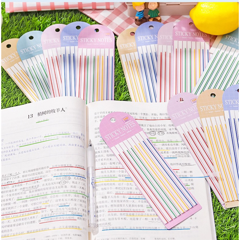 [160ชิ้น] สติกเกอร์ไฮไลท์ กระดาษโน๊ตใสขีดเส้นใต้ เน้นข้อความ ลอกแปะใหม่ได้