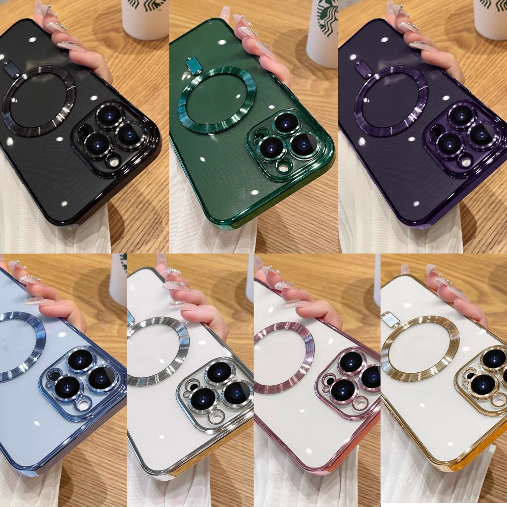 สำหรับ ไอโฟน 15 Pro max เคสนิ่มชาร์จได้ ขอบเงา พร้อมเลนส์กล้อง for iPhone 15/Pro/max 15 15Pro max 15Promax