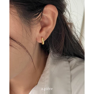 A.piece ต่างหูห่วง [silver 925 post] Starry one-touch