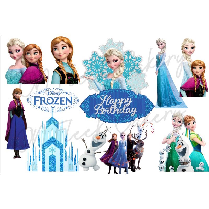 ป้ายปักเค้ก Frozen เอลซ่า ป้ายปักคัพเค้ก ป้ายวันเกิด