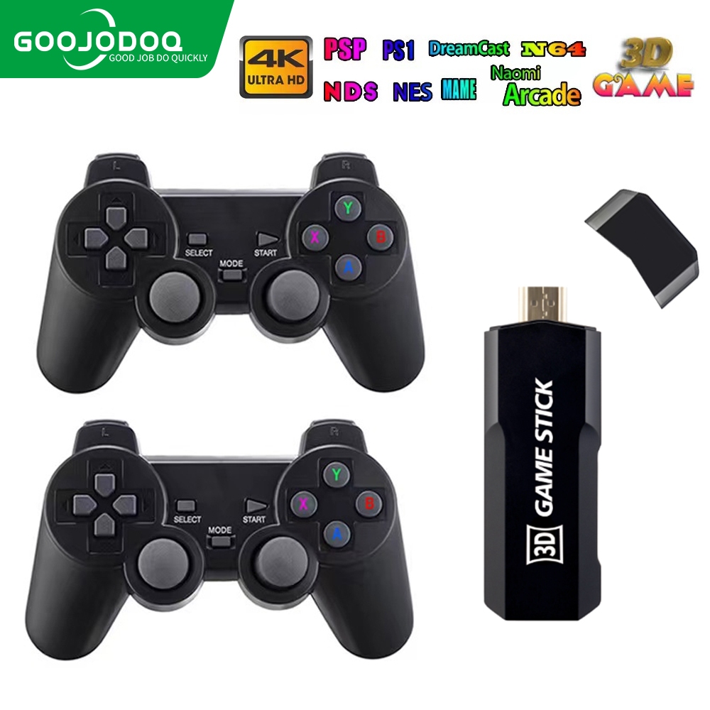 GOOJODOQ retro game stick Video game Stick 4K 32gb 64gb 128gb 2 Wireless Controls Console Portable Games Retro Antique