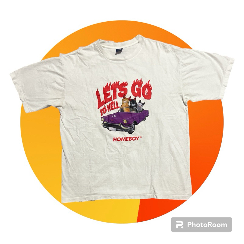 เสื้อยืดผู้ชาย ลายแมว Lets go to hell