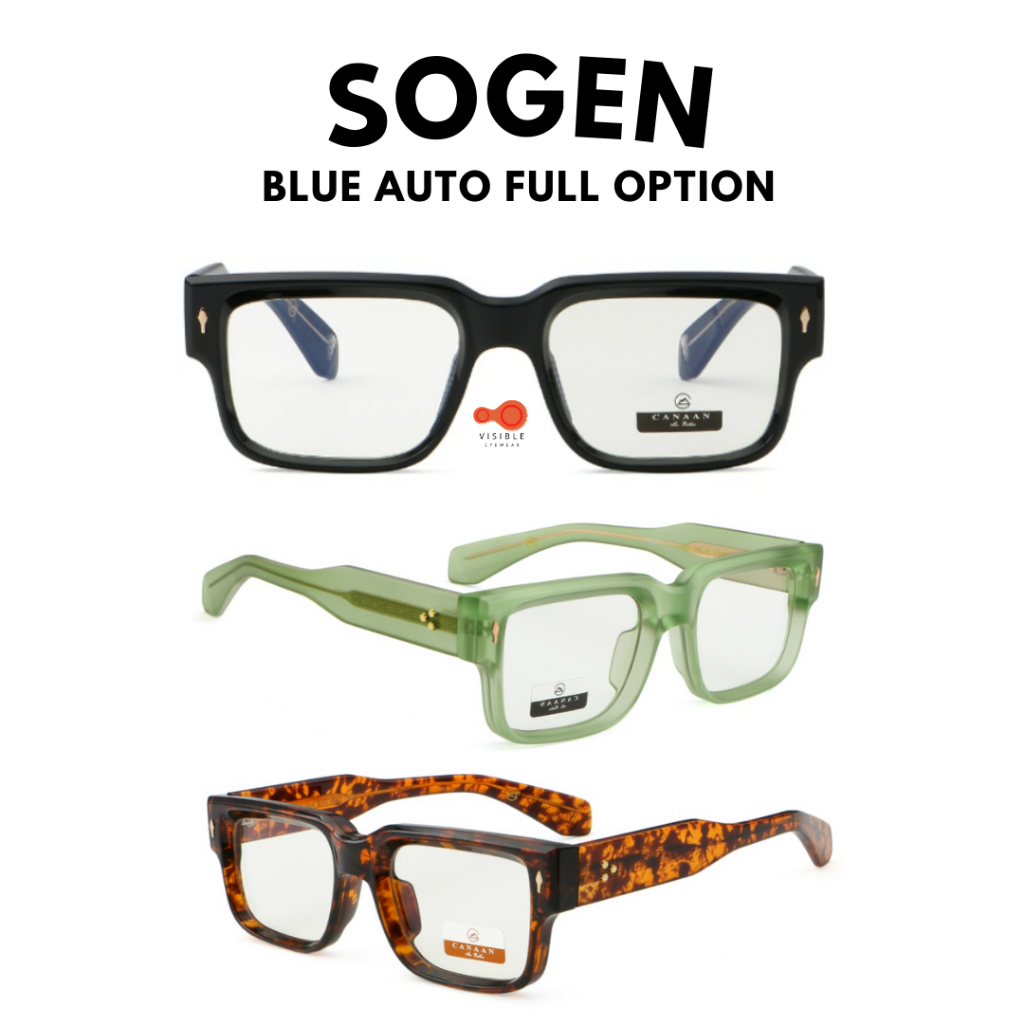 [VISIBLE EYEWEAR] รุ่น Sogen 5388 เลนส์กระจกแท้ แว่นกรองแสงสีฟ้า ออกแดดเปลี่ยนสี