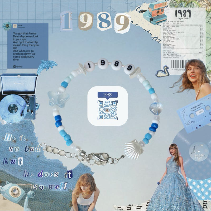 กำไลลูกปัด สร้อยข้อมือลูกปัด 1989 💙🤍 Taylor Swift