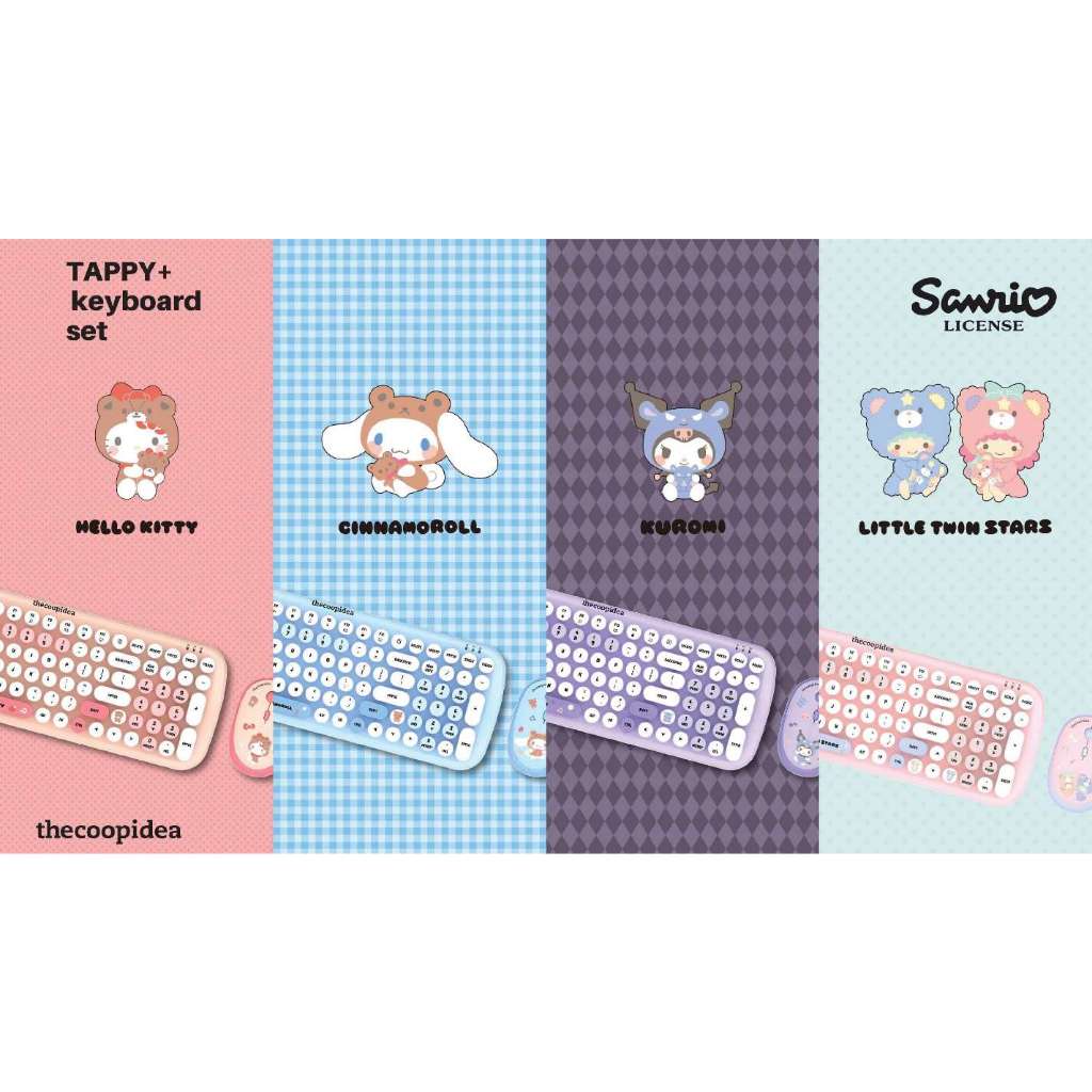 Thecoopidea Sanrio Wireless Keyboard Mouse Set Little Twin Stars Hello Kitty Cinnamoroll Kuromi