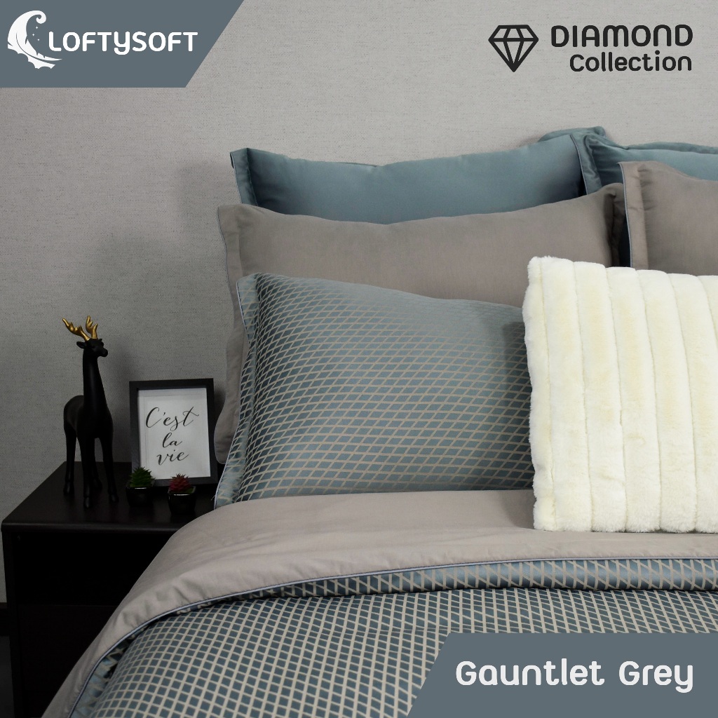 LOFTYSOFT ชุดผ้าปูที่นอน 7ฟุต Cotton Silk 550 เส้นด้าย Diamond Collection
