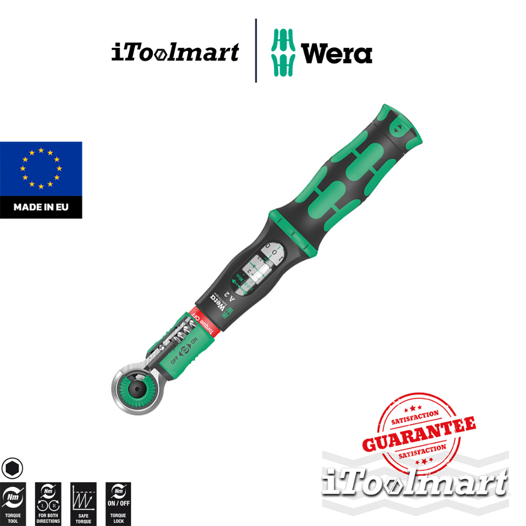 WERA ประแจปอนด์ Safe-Torque A2 1/4 hexagon drive 2-12 Nm 05075801001