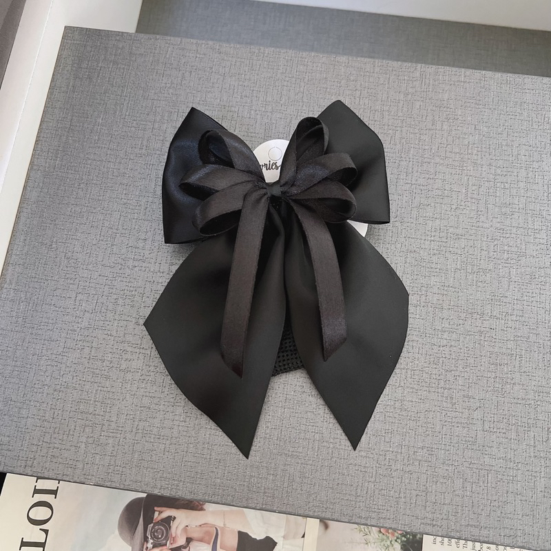 เน็ตติดผมสีดำ รุ่นโบว์ริบบิ้น ขนาดเล็ก #เน็ตติดผมพยาบาล #เน็ตติดผมข้าราชการ