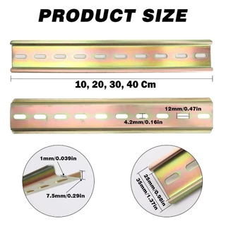 รางปีกนก 35 มม. มาตรฐาน Aluminium & IRON Steel Din Rail รางรีเลย์ รางเบรกเกอร์ หนา 1 มม. 10-40 ซม.