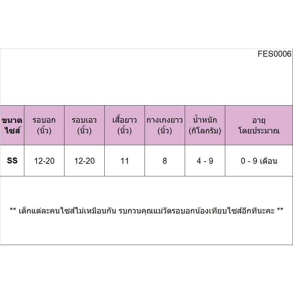 ชุดไทยเด็ก รุ่นสายเดี่ยว ไซส์ SS สำหรับเด็กอายุ 0-9 เดือน ชุดเด็กผู้หญิง เด็กแรกเกิด FES0001 - รูปที่ 7