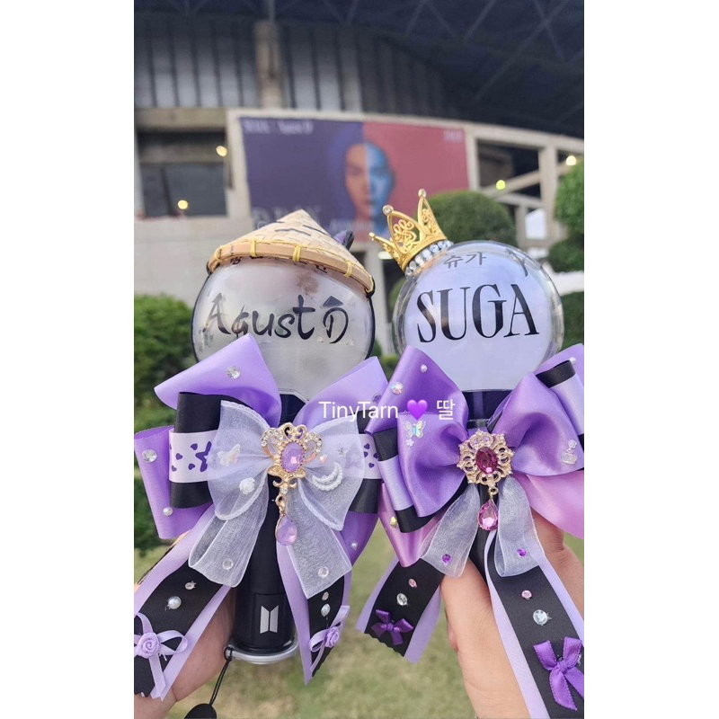 🎀โบว์ติดแท่งไฟ ทันคอน Plave 💜J-HOPE  BTS บังทัน BUS เตนล์ Ten WayV NCT ม่วงดำ ม่วงขาว กิ๊ฟโบว์ตกแต่ง